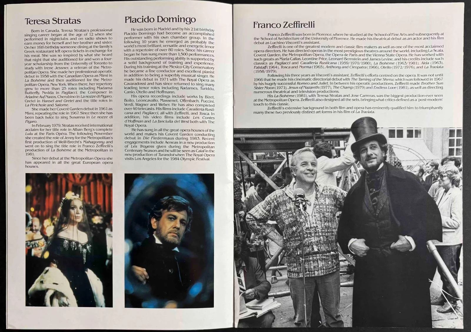 La Traviata ORIGINAL Film Movie Brochure Stratas Domingo Zeffirelli 1982, изображение 3