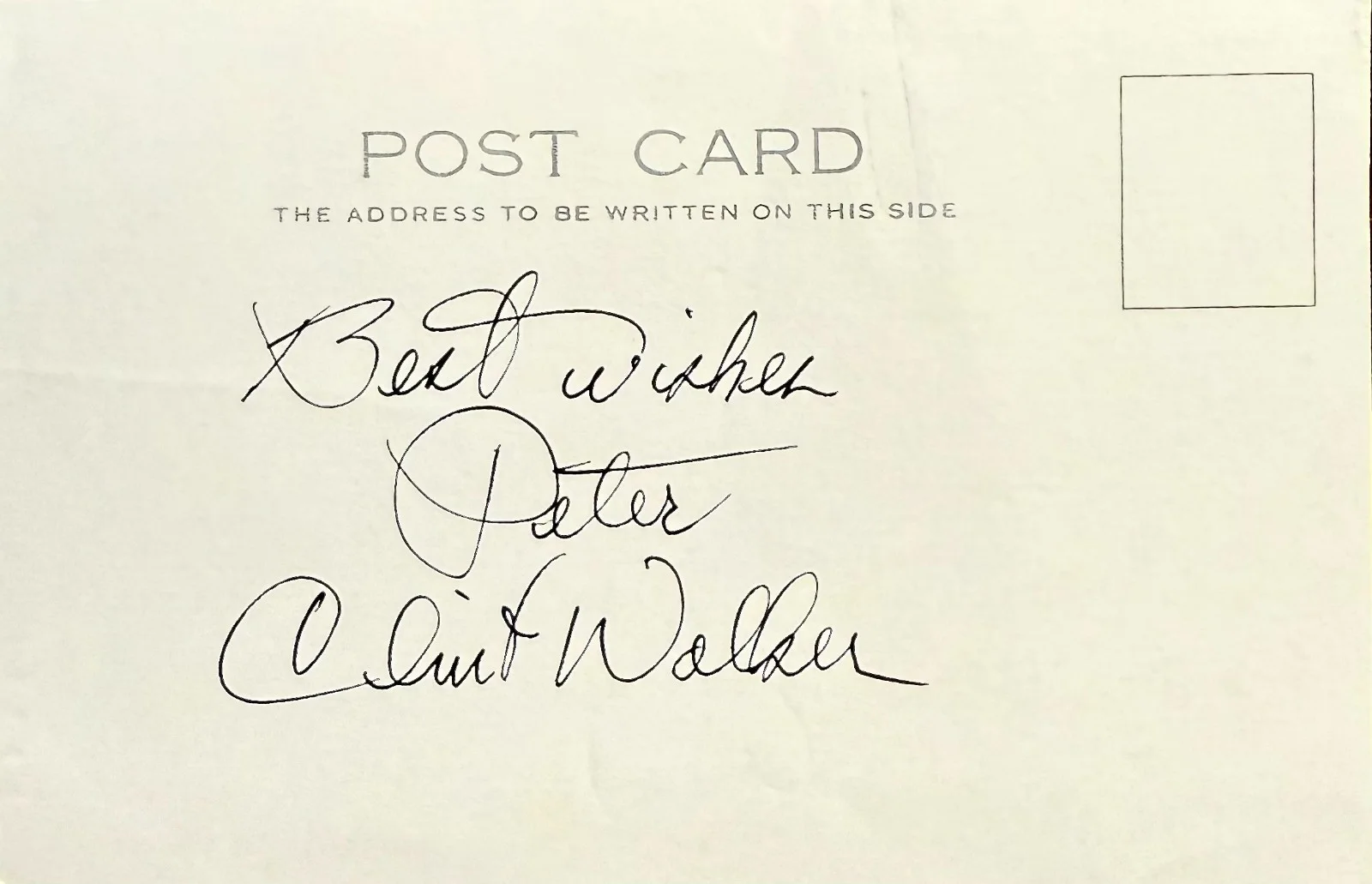Clint Walker — CLINT WALKER Signed Autographed 3"x 5" POSTCARD Cheyenne The Ten Commandments, image 3