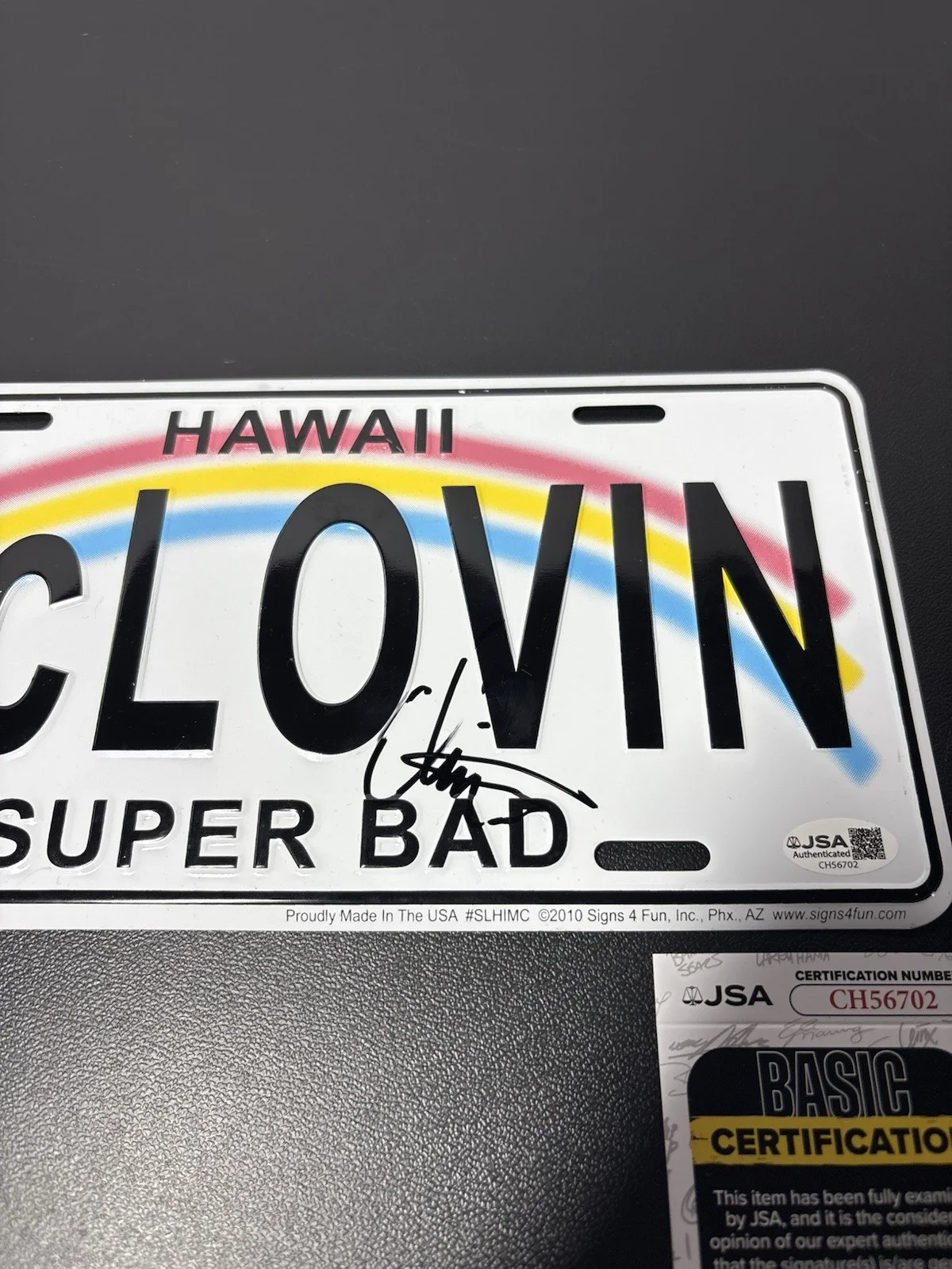 Mclovin — Christopher Mintz-Plasse Signed Mclovin License Plate Autographed Superbad JSA, image 3