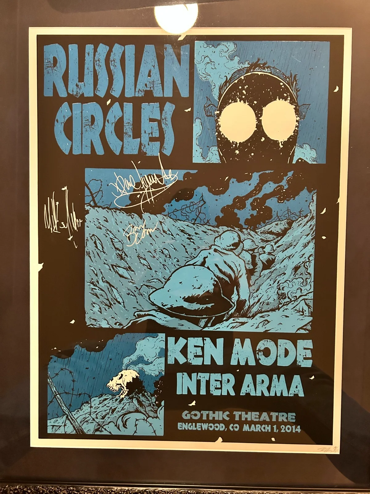 Russian Circles AUTOGRAPHED Show Poster In Conservation Glass with custom frame, изображение 3