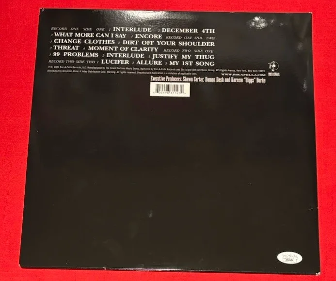 Jay Z THE BLACK ALBUM Vinyl Album Hip Hop Music Autographed Signed JSA, изображение 2
