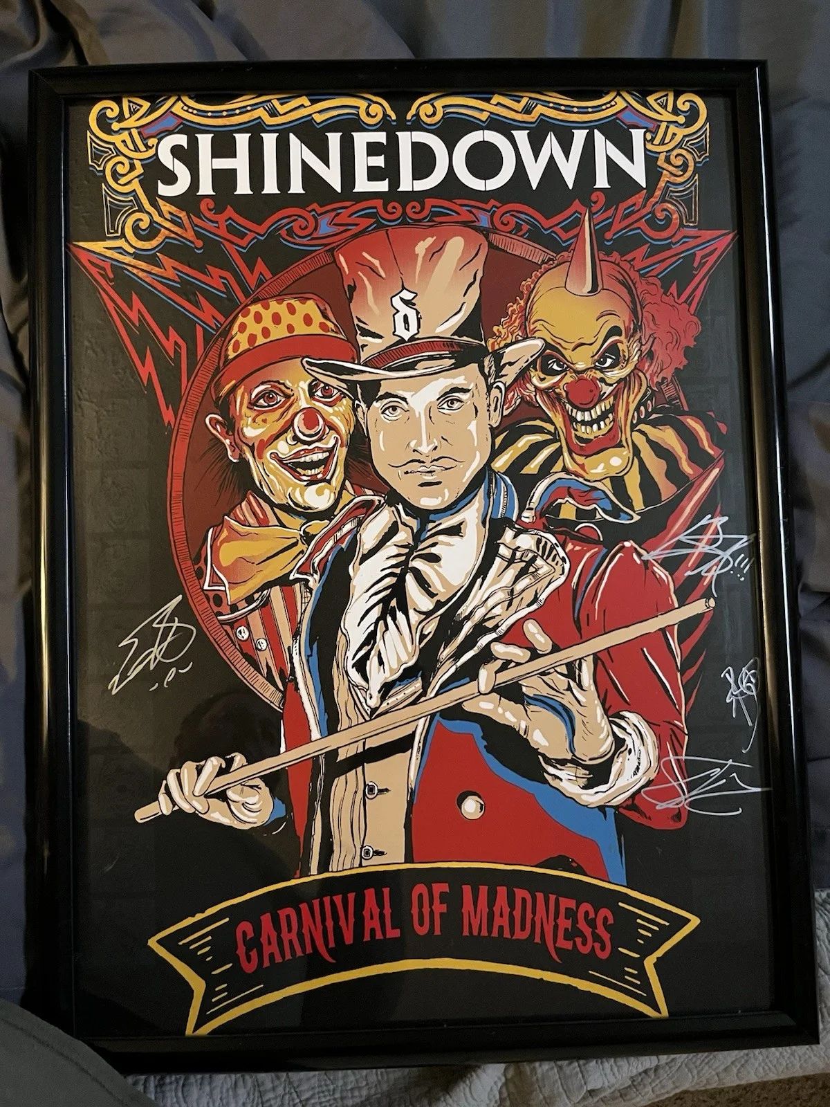 Shinedown Autographed 16x20 Carnival Of Madness Signed By Full Band, изображение 2