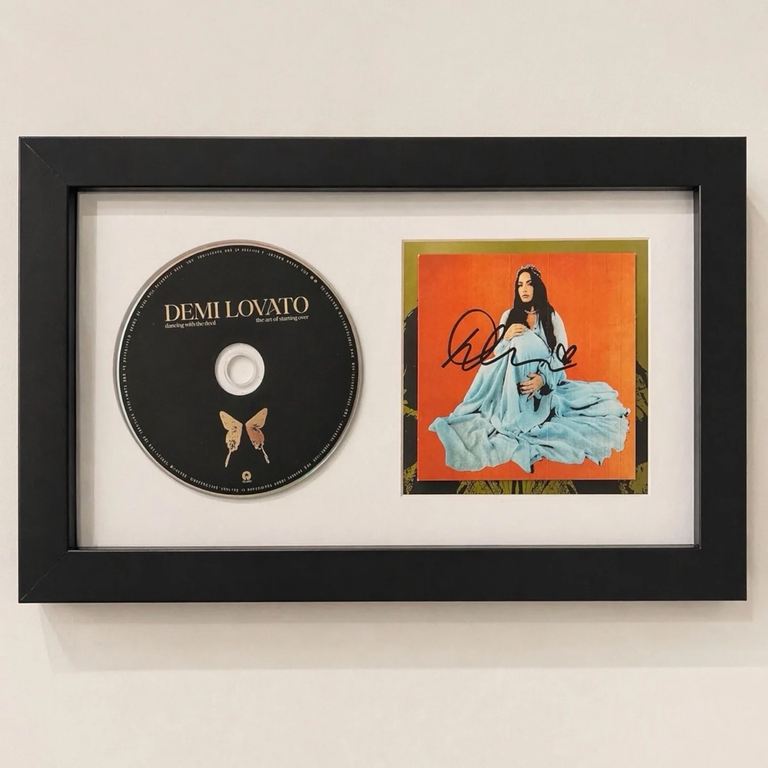 DEMI LOVATO SIGNED DANCING WITH THE DEVIL ART OF STARTING OVER FRAMED CD, image 2