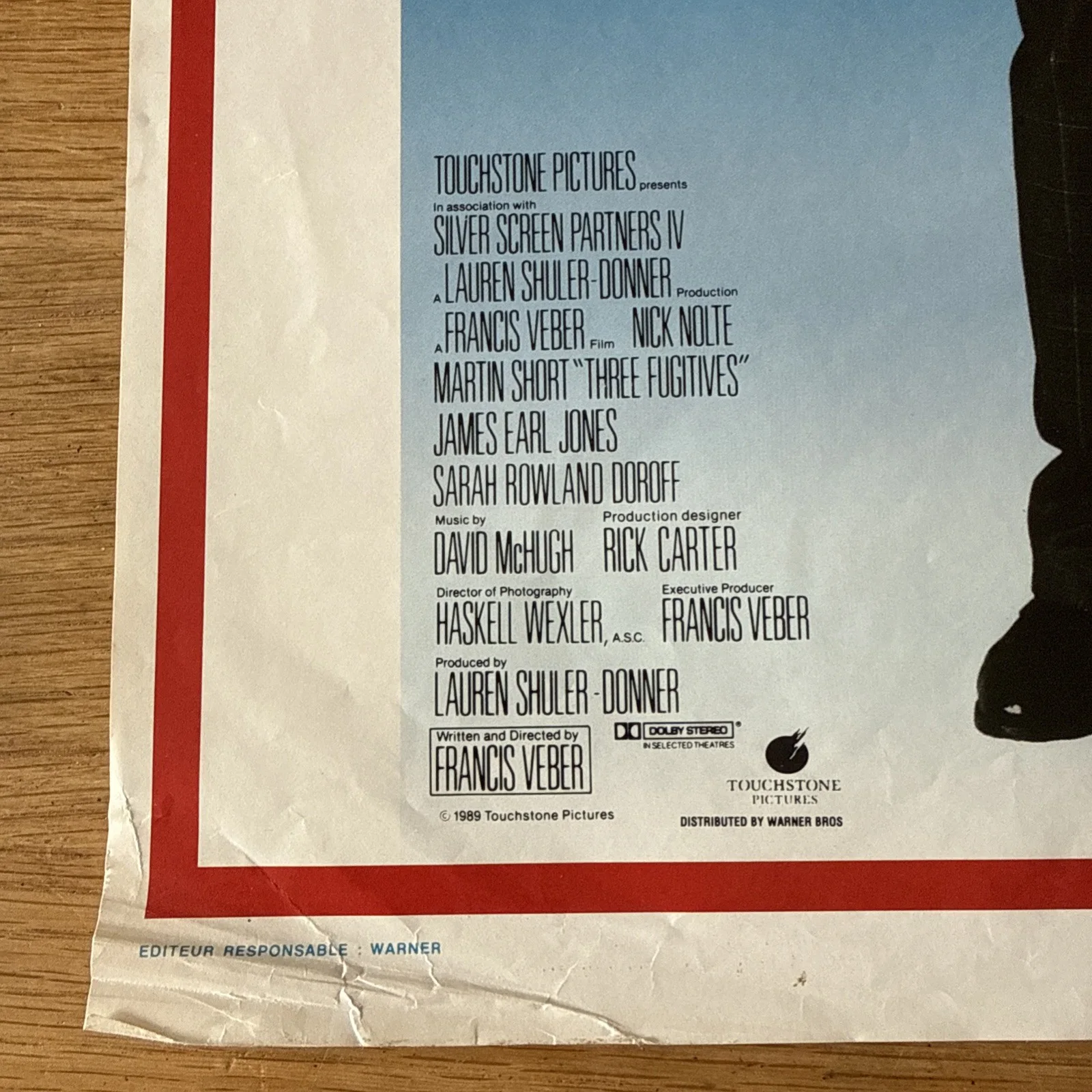 ORIGINAL Belgian MOVIE POSTER THREE FUGITIVES Martin Short Nick Nolte 54x35 08, изображение 5