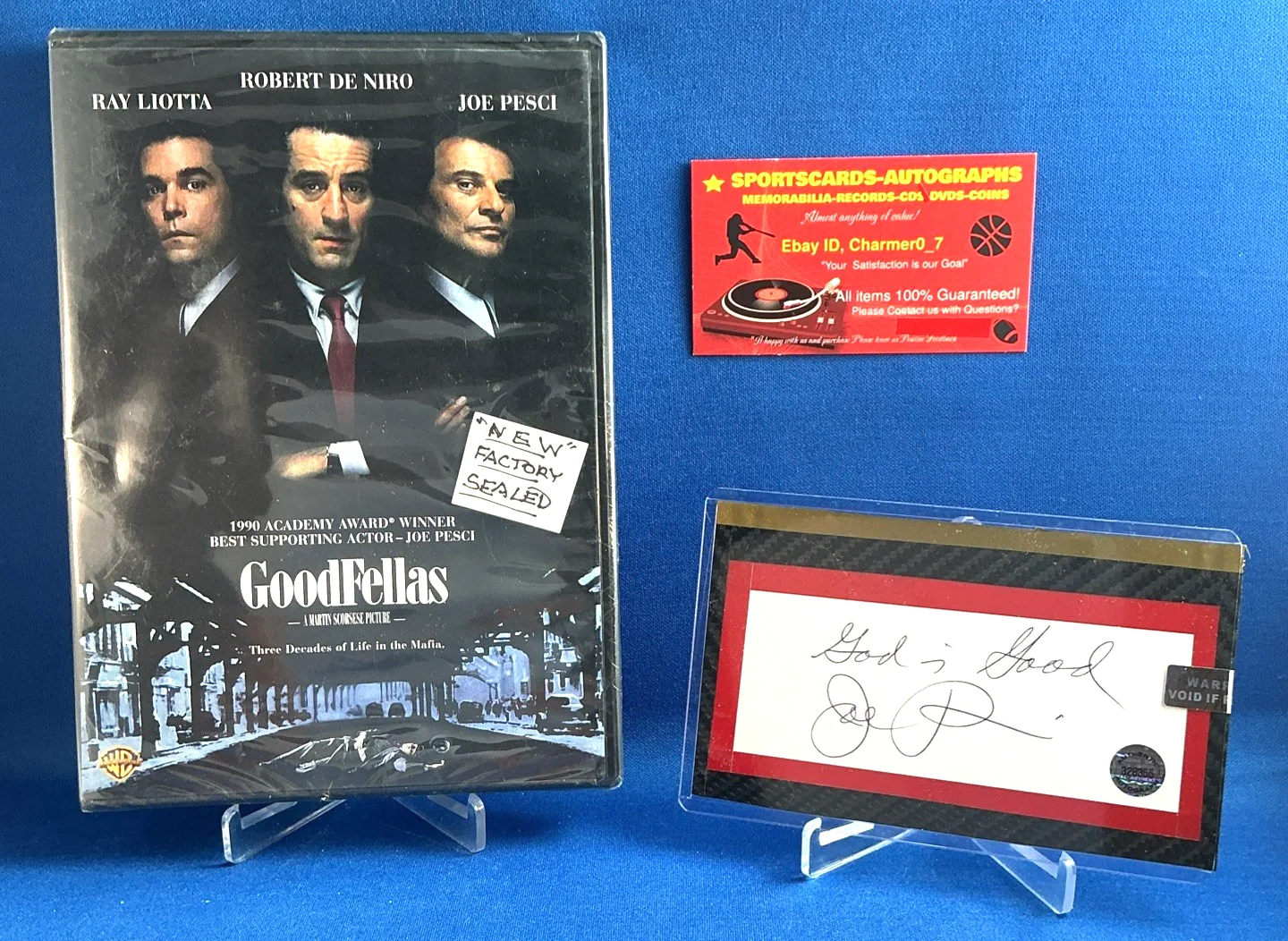 Joe Pesci — JOE PESCI /100% Auth. COA Autographed 3x5 Index Card /FREE NEW GOODFELLAS DVD+