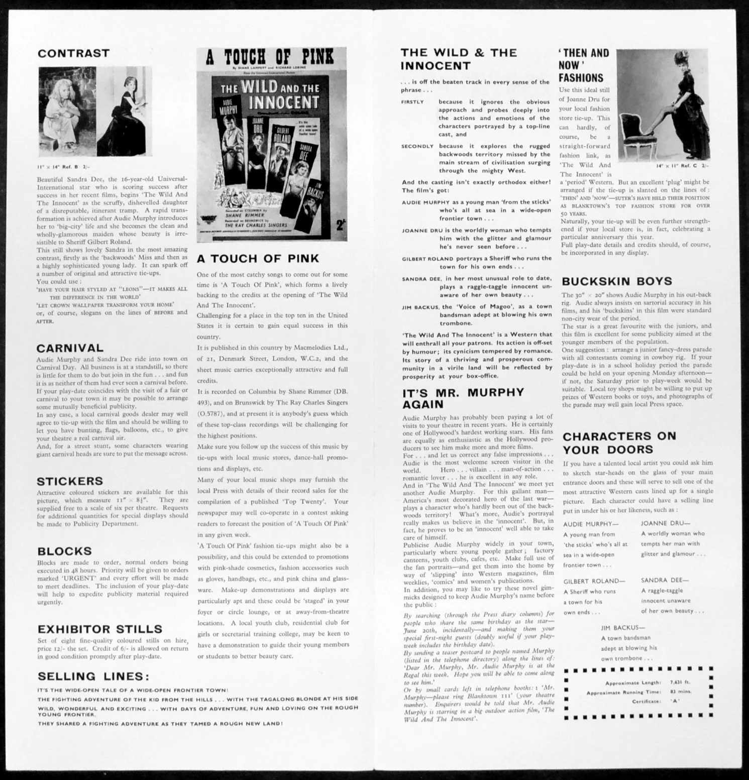 WILD AND THE INNOCENT 1959 Audie Murphy Joanne Dru Gilbert Roland CAMPAIGN BOOK, изображение 2
