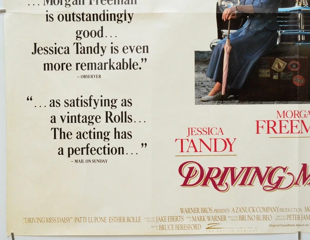 DRIVING MISS DAISY (1990) Original Quad Film POSTER Morgan Freeman Jessica Tandy, изображение 4
