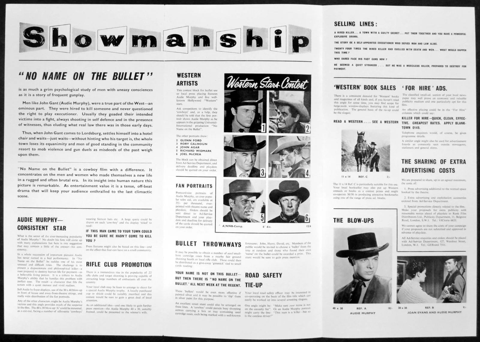 NO NAME ON THE BULLET 1959 Audie Murphy, Joan Evans, Charles Drake PRESSBOOK, изображение 2