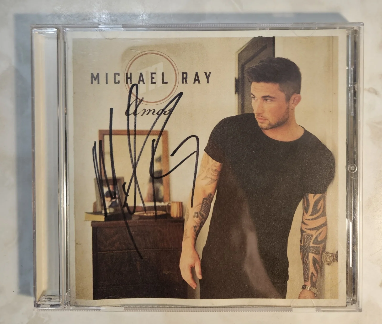 2 Signed Michael Ray CDs – Amos & Debut Album – Autographed Country Music, image 2