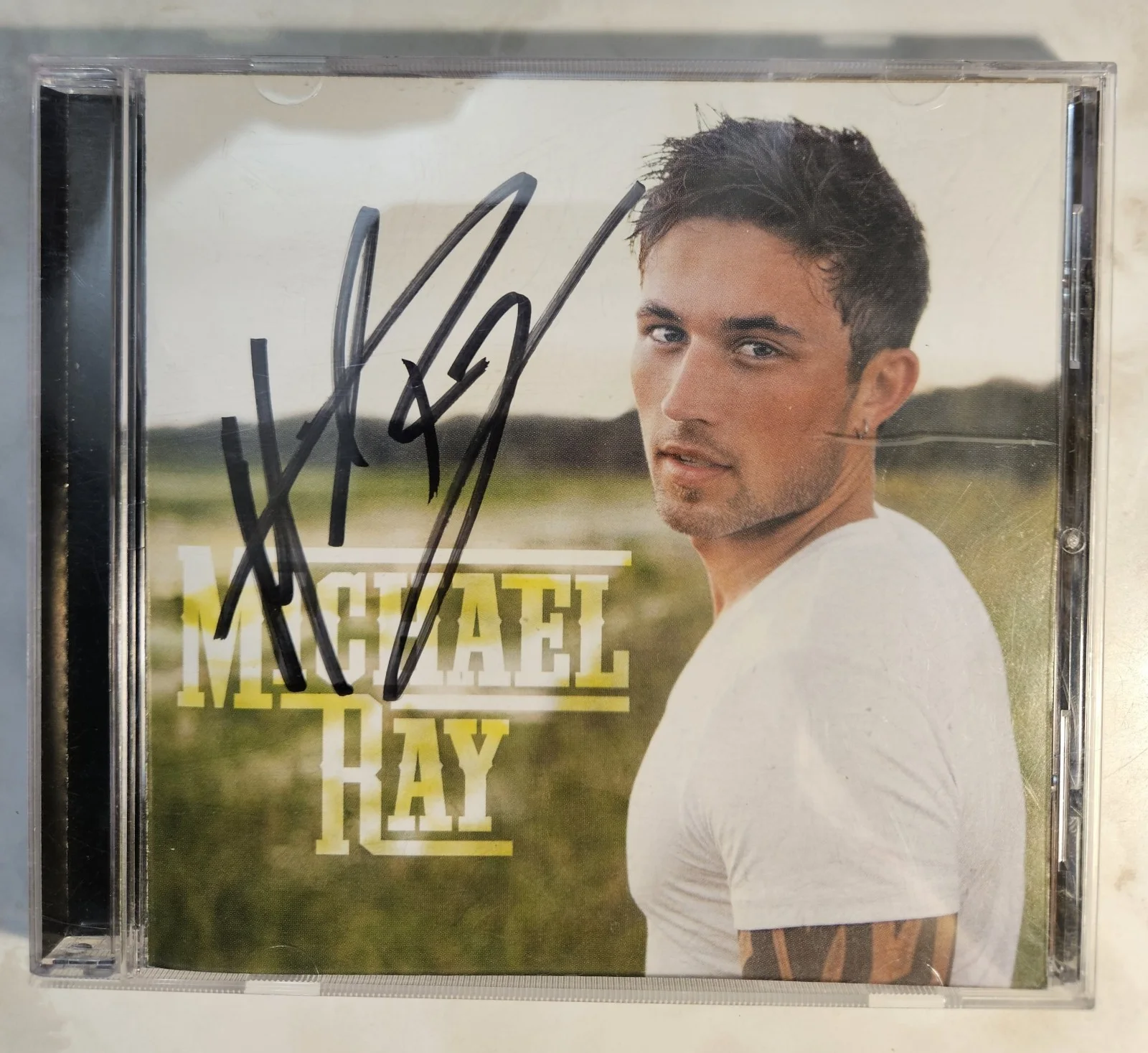 2 Signed Michael Ray CDs – Amos & Debut Album – Autographed Country Music, image 3