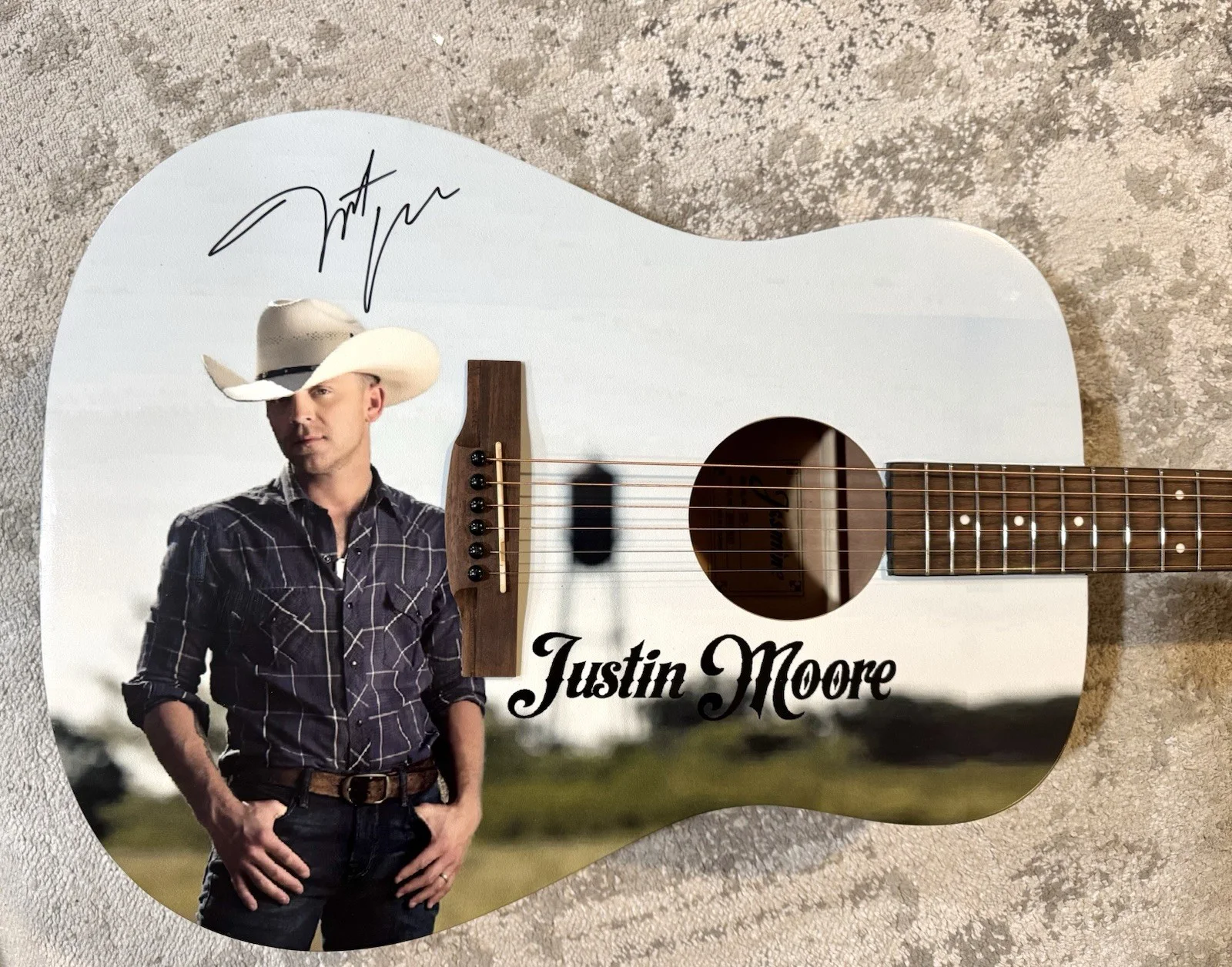 Justin Moore Signed Guitar Custom Jasmine Full Size Country Music Singer Artist, изображение 2