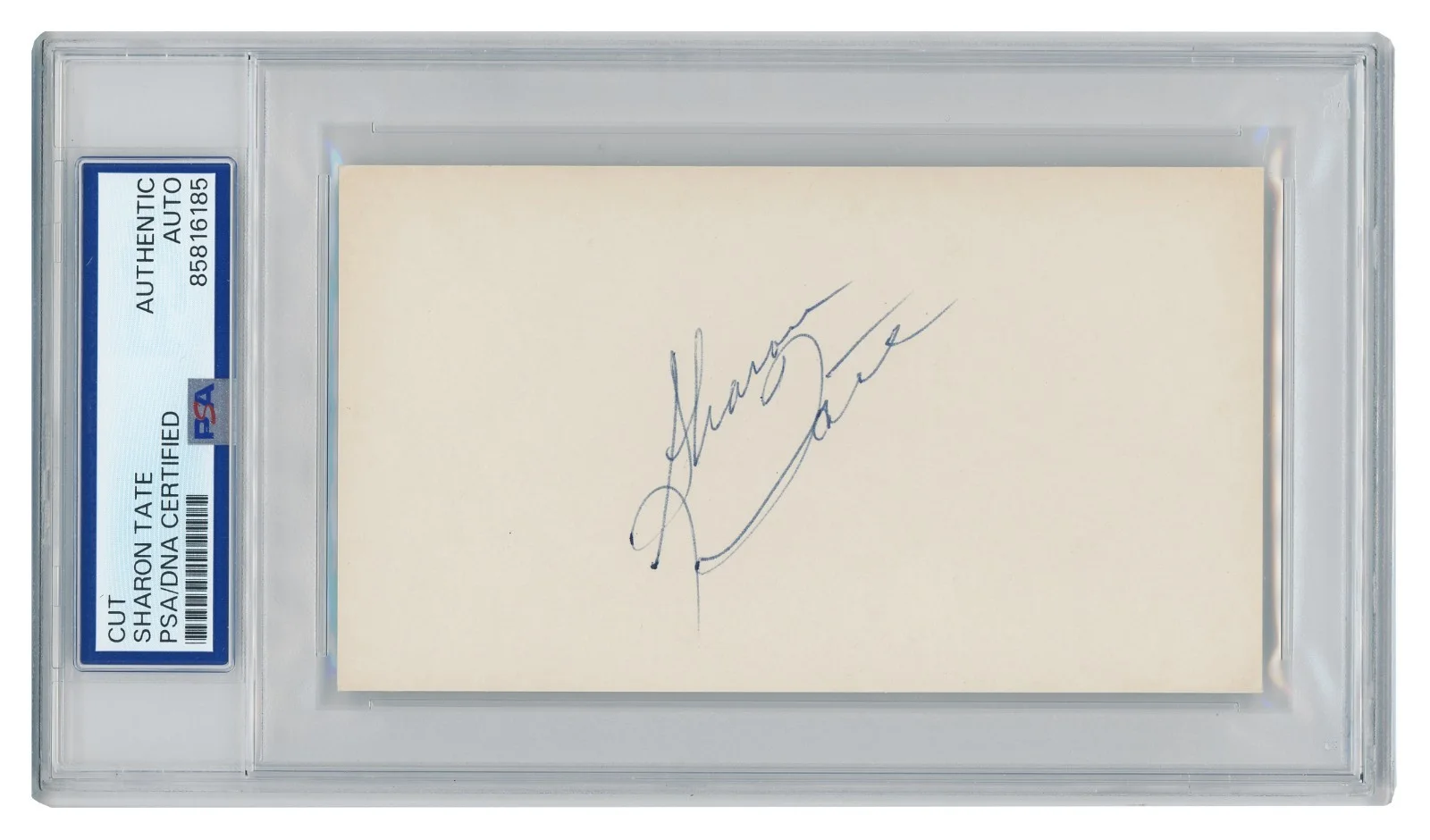 Sharon Tate — Sharon Tate Signed Index Card, 3x5. d.1969, Rare Autograph. PSA, изображение 2
