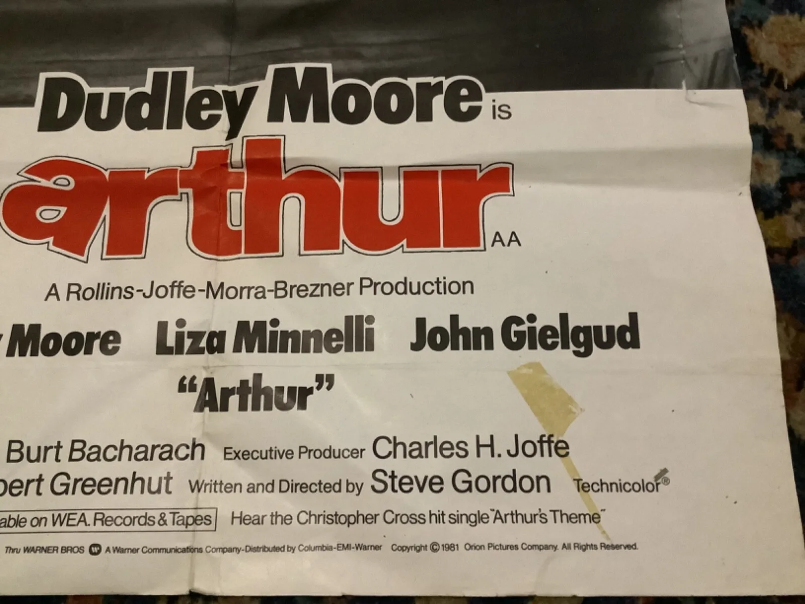 Film Movie Poster 10 Bo Derek Liza Minnelli Dudley Moore Arthur 1981 Original, изображение 4