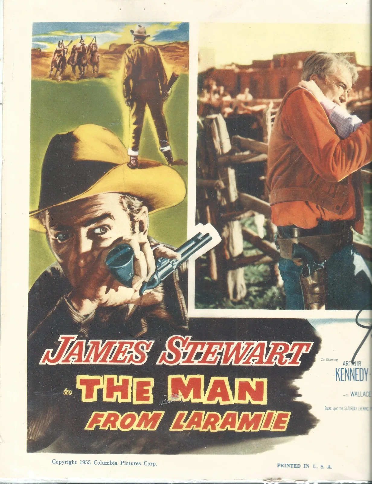 JAMES STEWART MAN FROM LARAMIE ORIGINAL & VINTAGE 1955 SIGN AUTOGRAPH LOBBY CARD, изображение 3