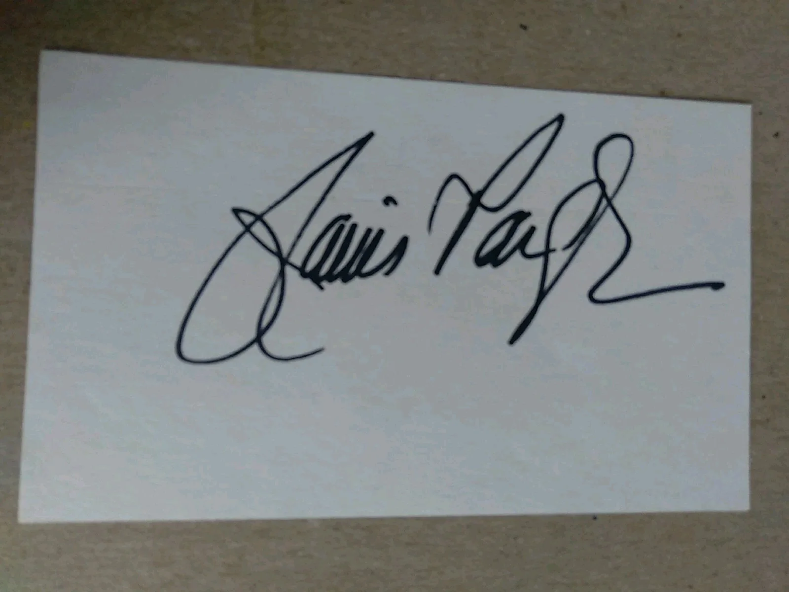 Janis Paige Hand Signed Autograph 5x3 Index Card, image 2
