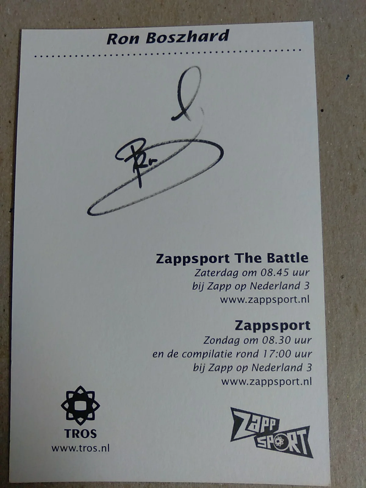 Ron Boszhard Dutch Television Presenter Signed Autograph 6x4in Flyer, image 4