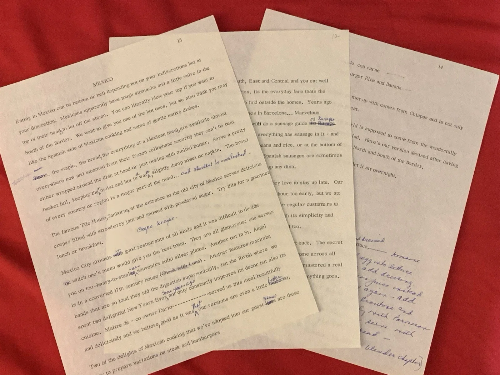 Vincent Price — Vincent Price Estate Typed Ms . With Handwriting From Famous Cookbook! 14j