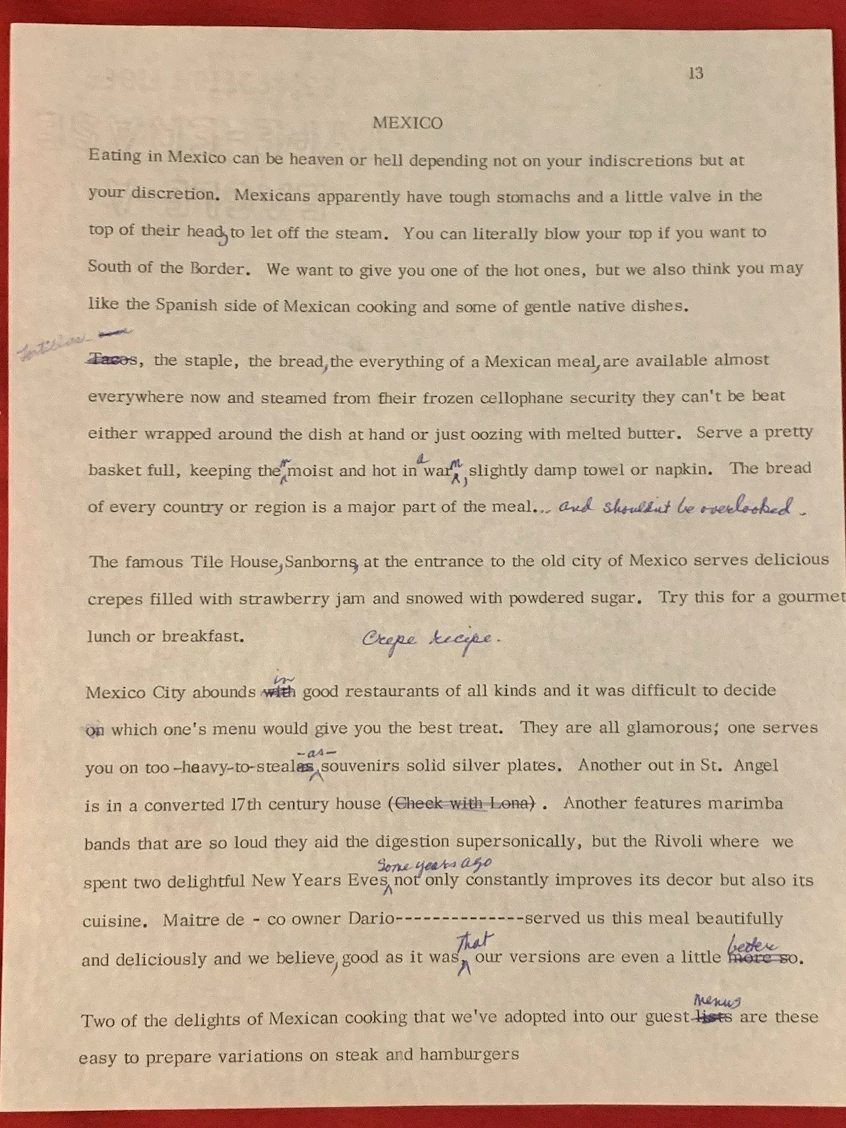 Vincent Price — Vincent Price Estate Typed Ms . With Handwriting From Famous Cookbook! 14j, image 2