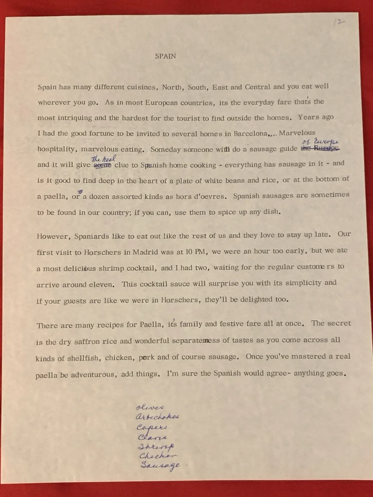 Vincent Price — Vincent Price Estate Typed Ms . With Handwriting From Famous Cookbook! 14j, image 3