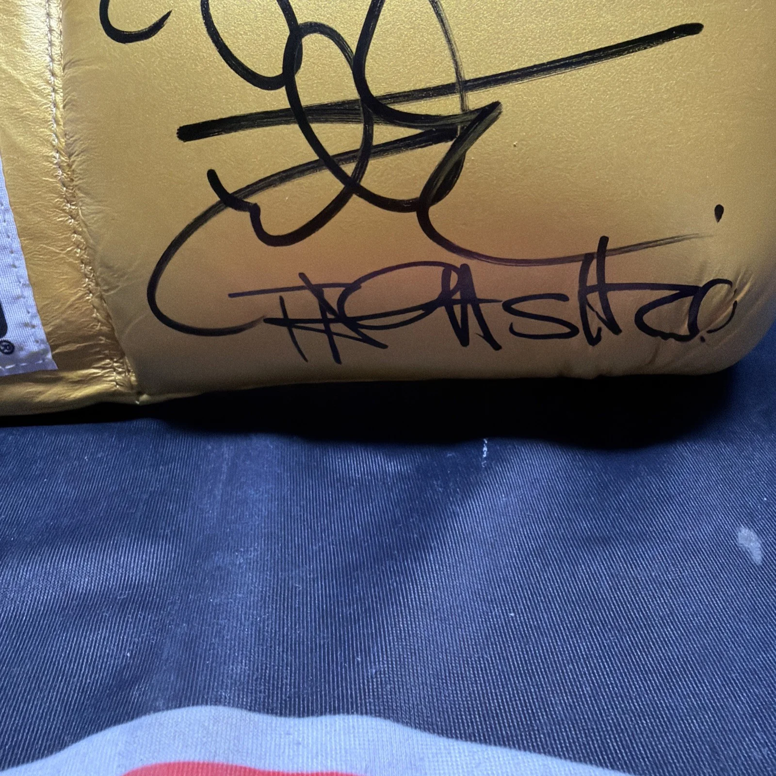 Sylvester Stallone, Talia Shire — Sylvester Stallone & Talia Shire Autographed ROCKY Tuf-Wear Glove ASI Proof, изображение 3