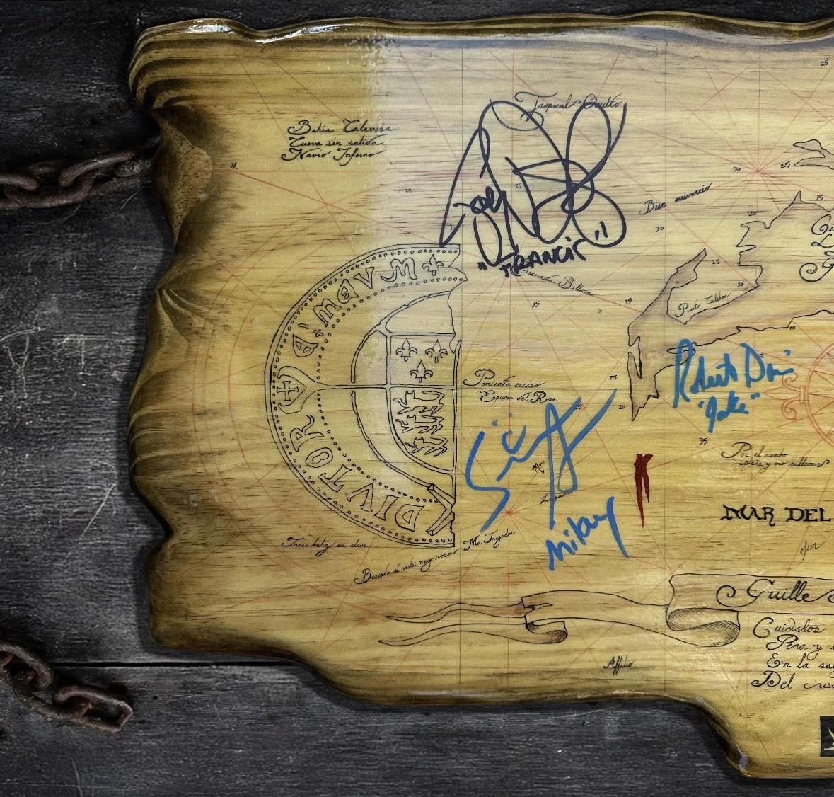 Custom Wood Art - The Goonies Signed Inspired Treasure Map One Eyed Willie COA, изображение 2
