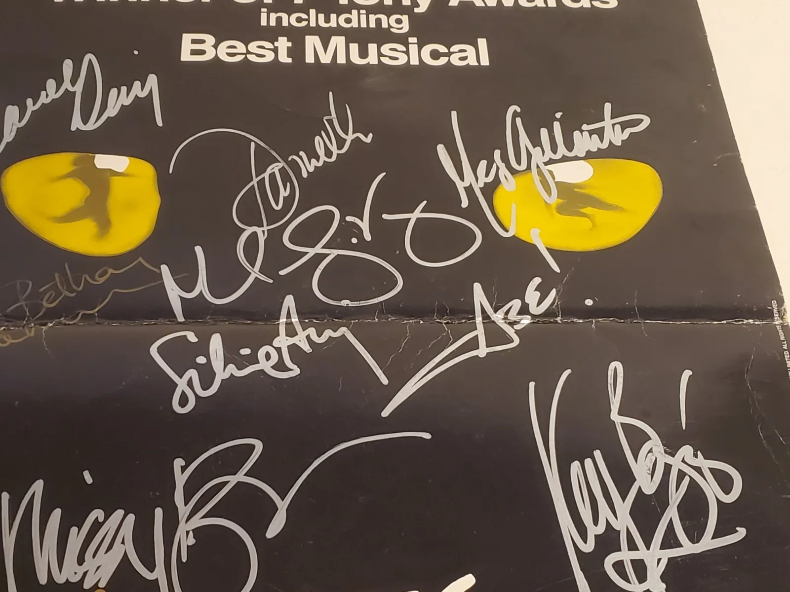 VINTAGE CATS ON BROADWAY WINTER DARDEN THEATER SIGNED CAST POSTER 1981 *READ*, изображение 2
