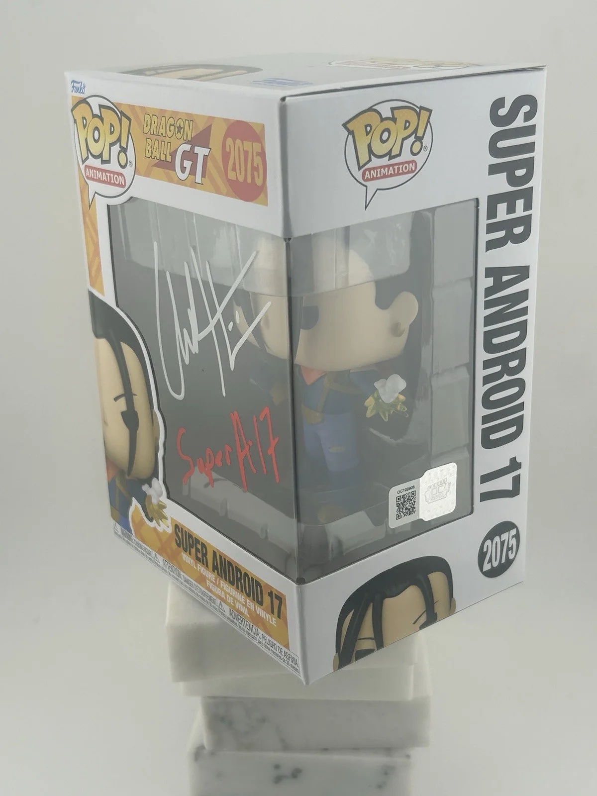 Chuck Huber — Autographed Dragon Ball GT Super Android 17 Funko 2075 Signed Chuck Huber OC Cer, изображение 2