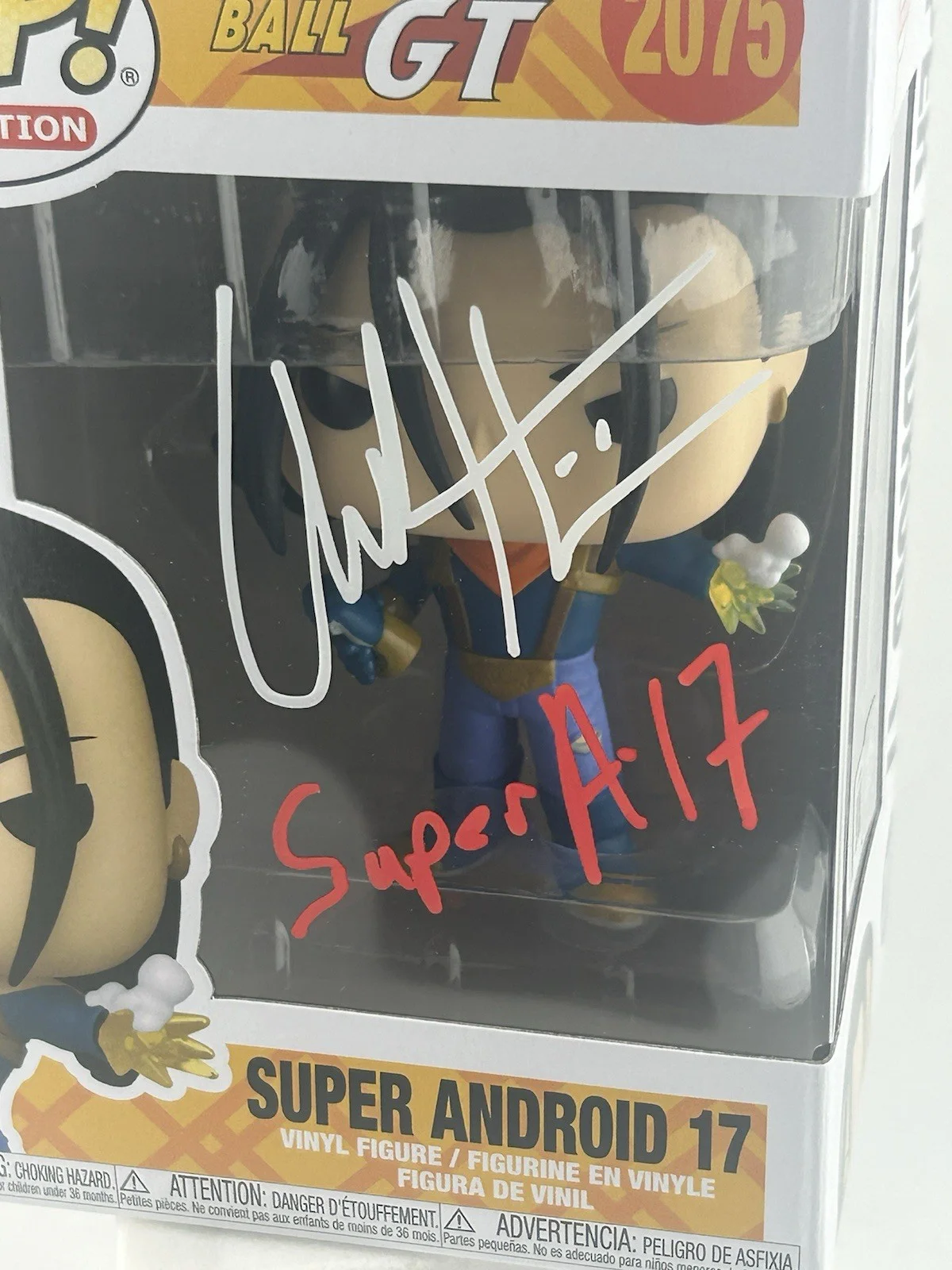 Chuck Huber — Autographed Dragon Ball GT Super Android 17 Funko 2075 Signed Chuck Huber OC Cer, изображение 3
