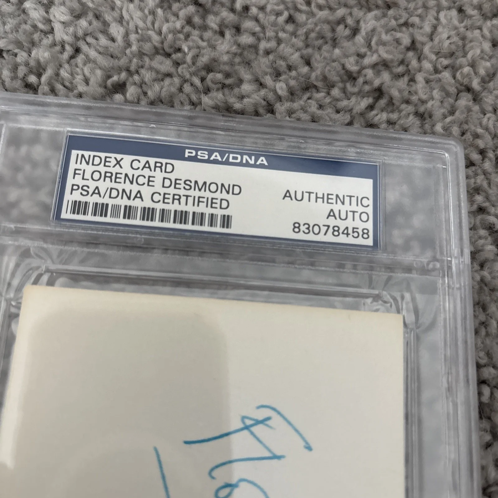 PSA Authentic Auto Florence Desmond Signed Index Card English Actress Comedian, изображение 3