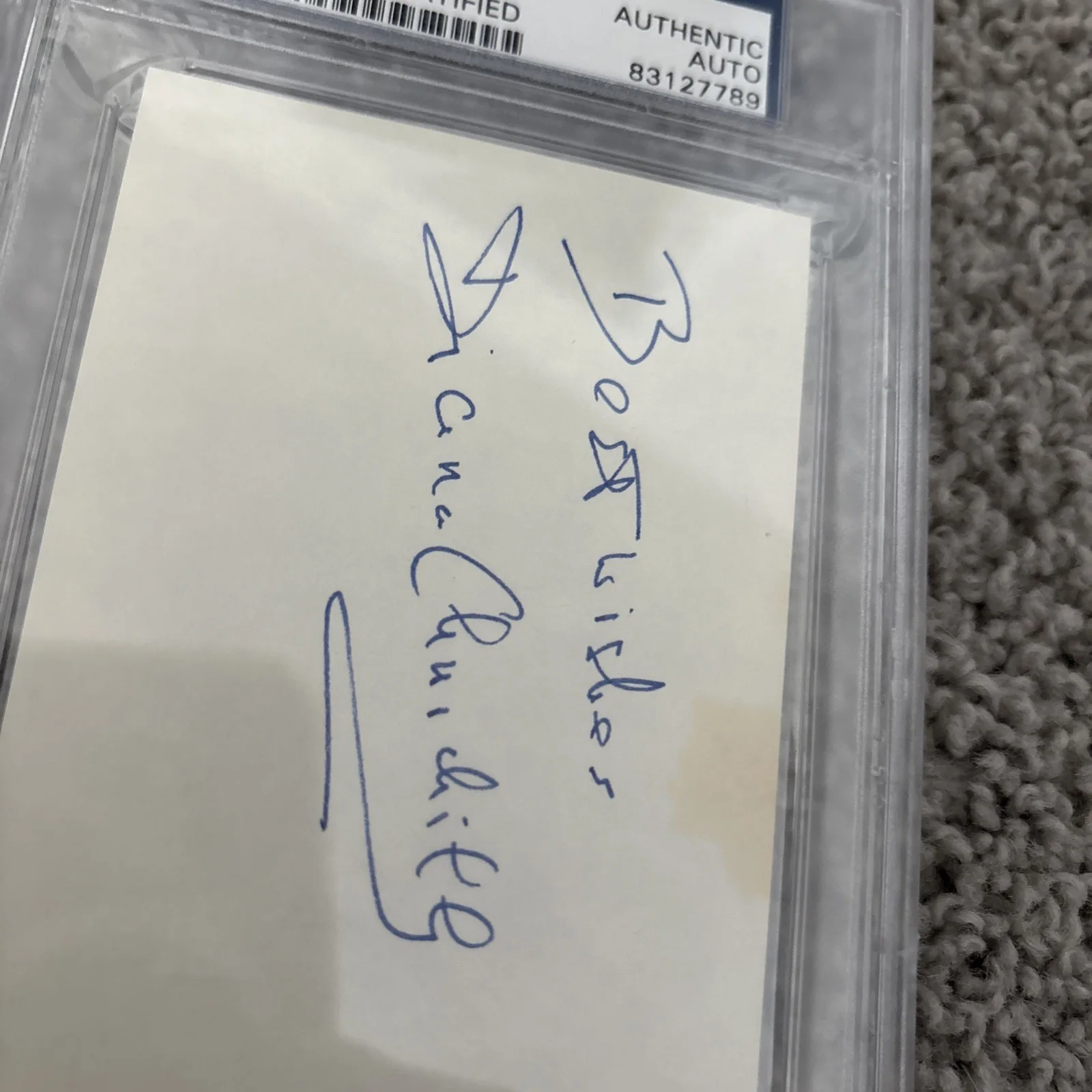 PSA Authentic Diana Churchill Signed Index Card English Actress Autograph, image 2