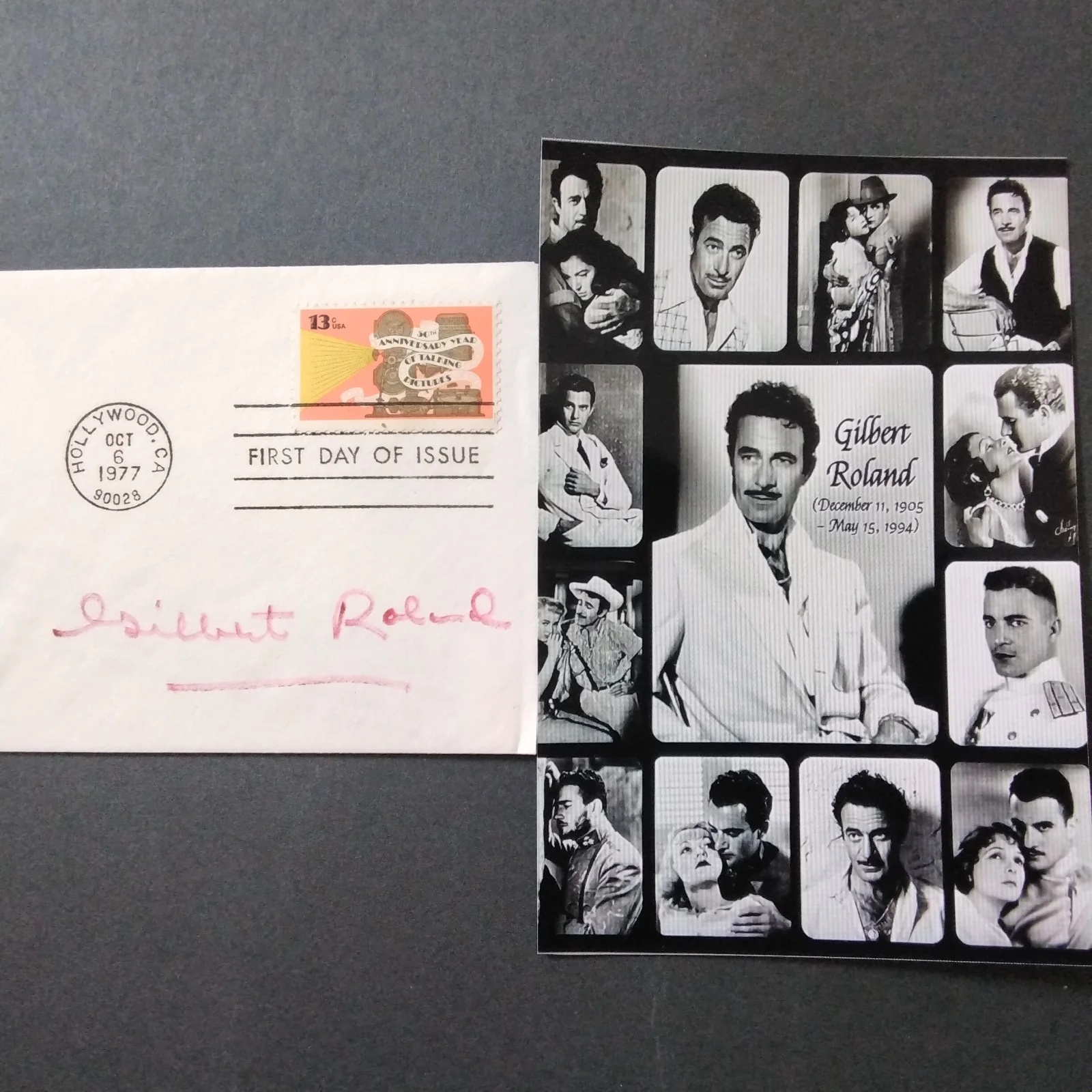 Gilbert Roland — Gilbert Roland SIGNED Envelope Photo Actor Latin Lover Cisco Kid Bad & Beautiful, изображение 2