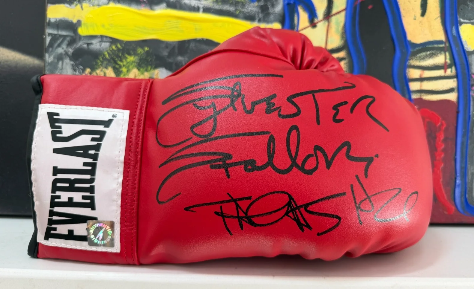 Sylvester Stallone — Sylvester Stallone & Talia Shire Autographed ROCKY Everlast Glove ASI Proof