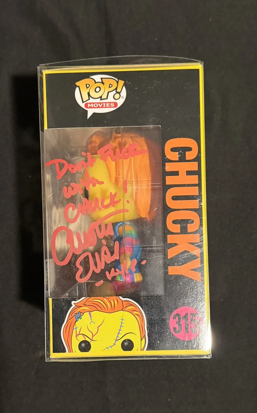 Alex Vincent, Christine Elise — CHILD'S PLAY Alex Vincent & Christine Elise Signed CHUCKY Funko Pop JSA COA, image 2