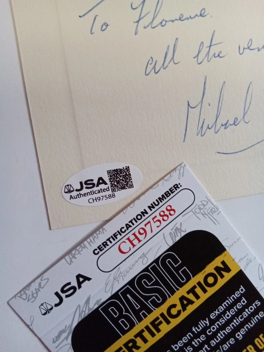 Michael Craig Signed White Card JSA Authenticated British Actor Doctor Who, image 3