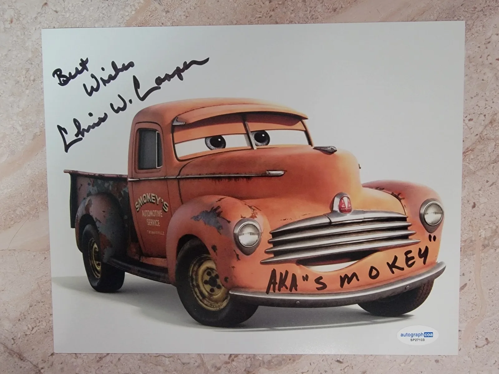 Chris Cooper — Chris Cooper Signed Cars 3 8"x10" Photo Inscribed "Best Wishes" "AKA 'Smokey'"