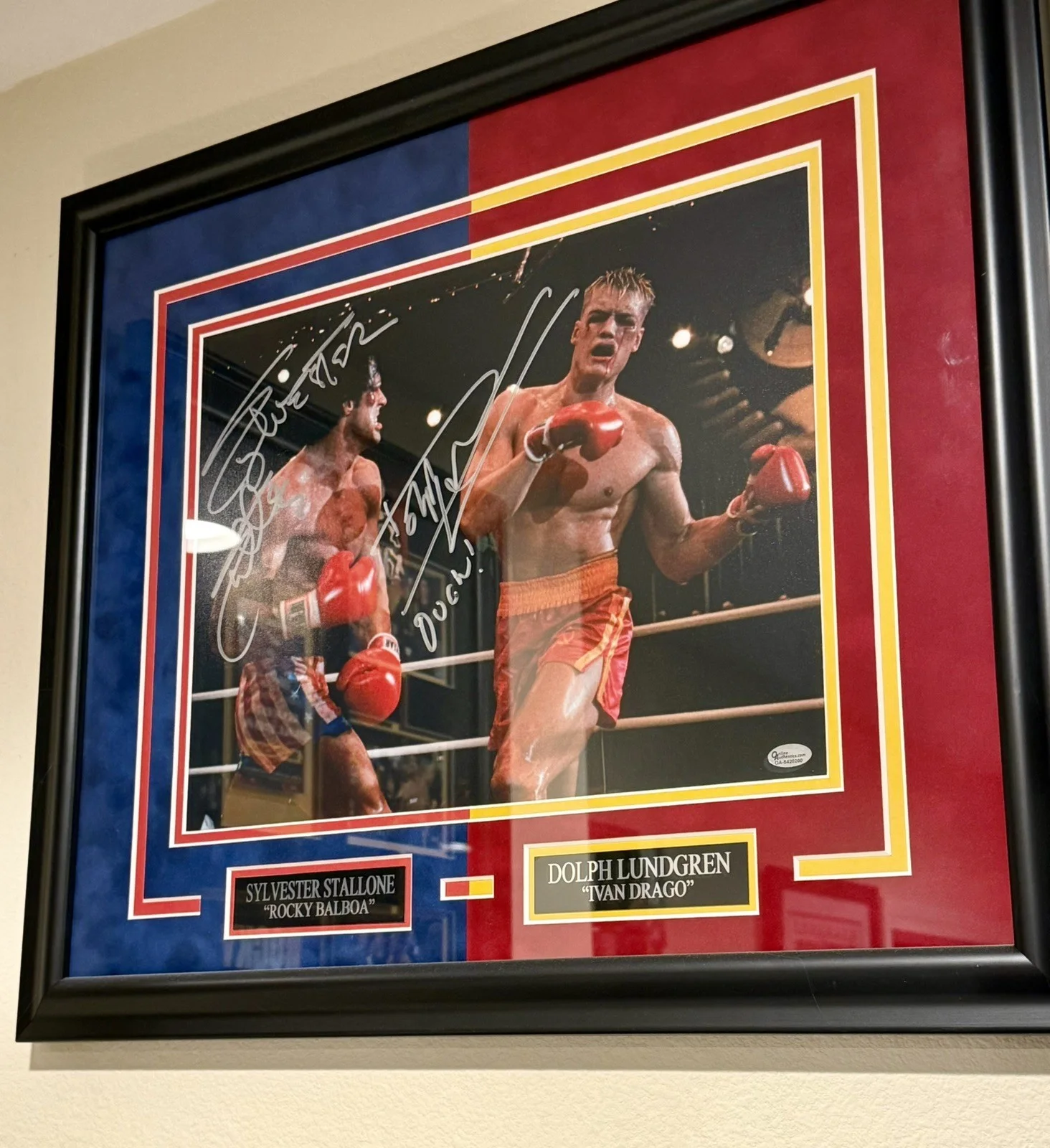 Sylvester Stallone — Sylvester Stallone Dolph Lundgren Autograph Rocky Balboa Rambo COA