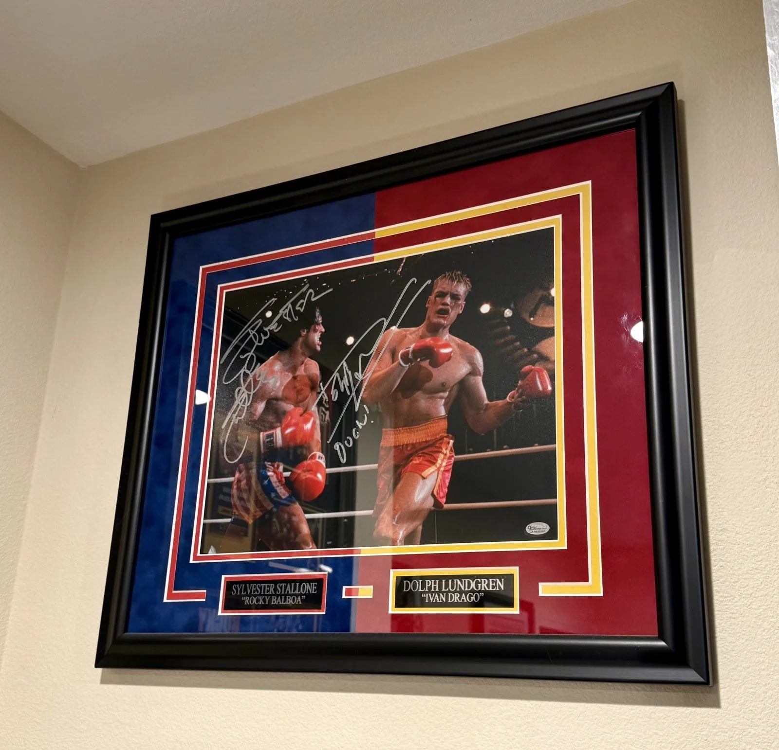 Sylvester Stallone — Sylvester Stallone Dolph Lundgren Autograph Rocky Balboa Rambo COA, image 2
