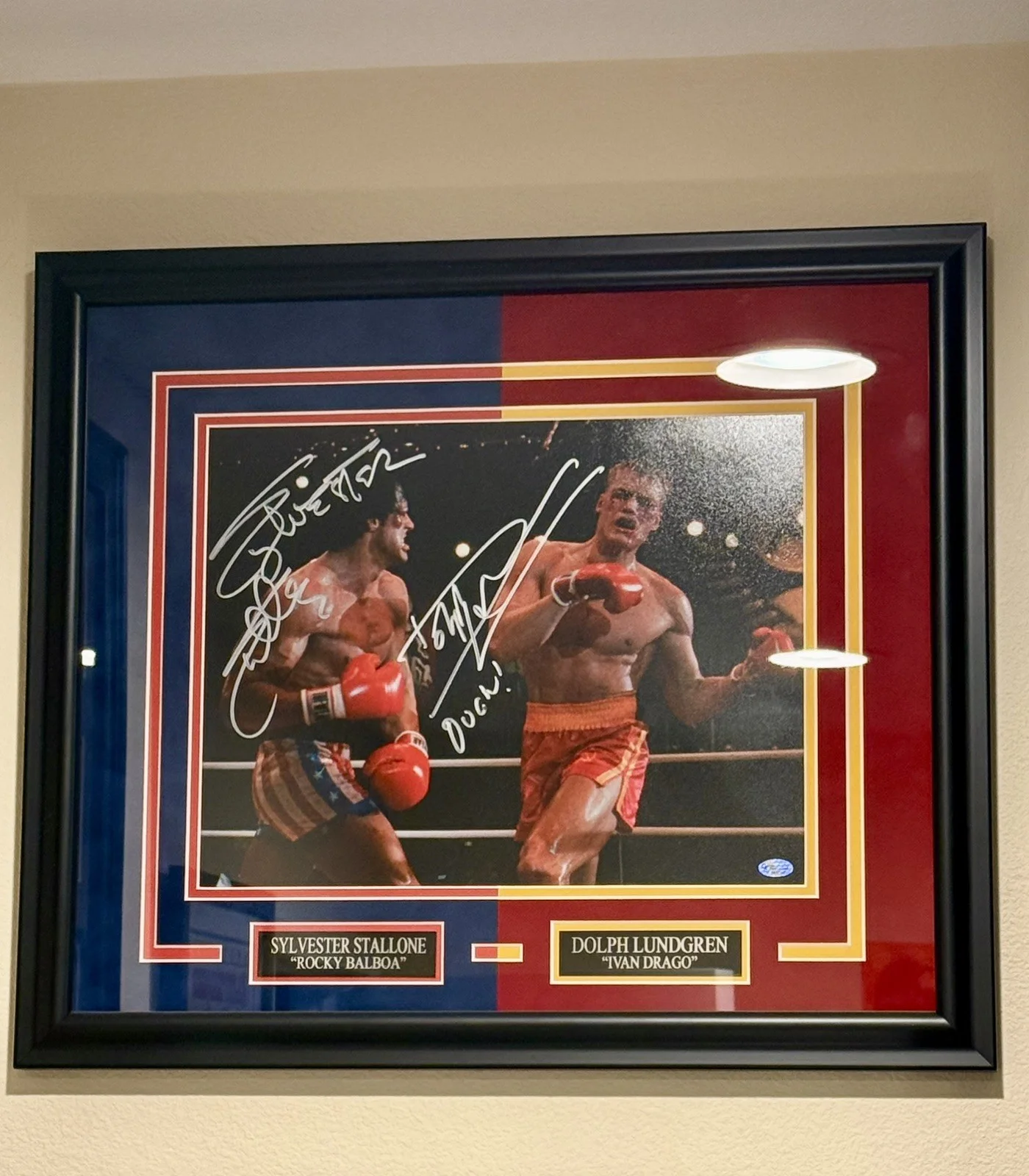 Sylvester Stallone — Sylvester Stallone Dolph Lundgren Autograph Rocky Balboa Rambo COA, image 3