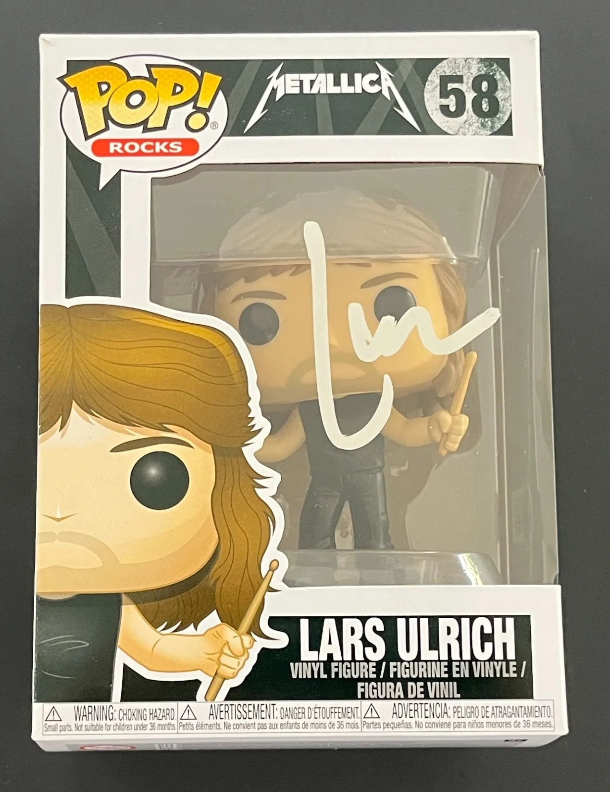 LARS ULRICH SIGNED AUTOGRAPH METALLICA FUNKO POP #58 w/EXACT PROOF & BECKETT COA, изображение 2