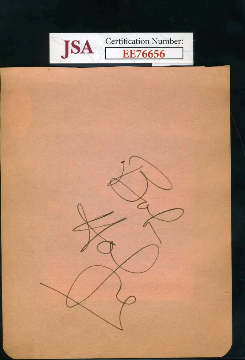 BOB HOPE — Bob Hope Jsa Coa Hand Signed Vintage Album Page Authentic Autograph