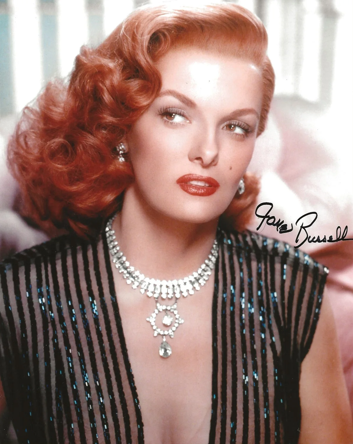 Jane Russell — Jane Russell Original In-Person Signed Photo Autograph with COA - Mamie Stover