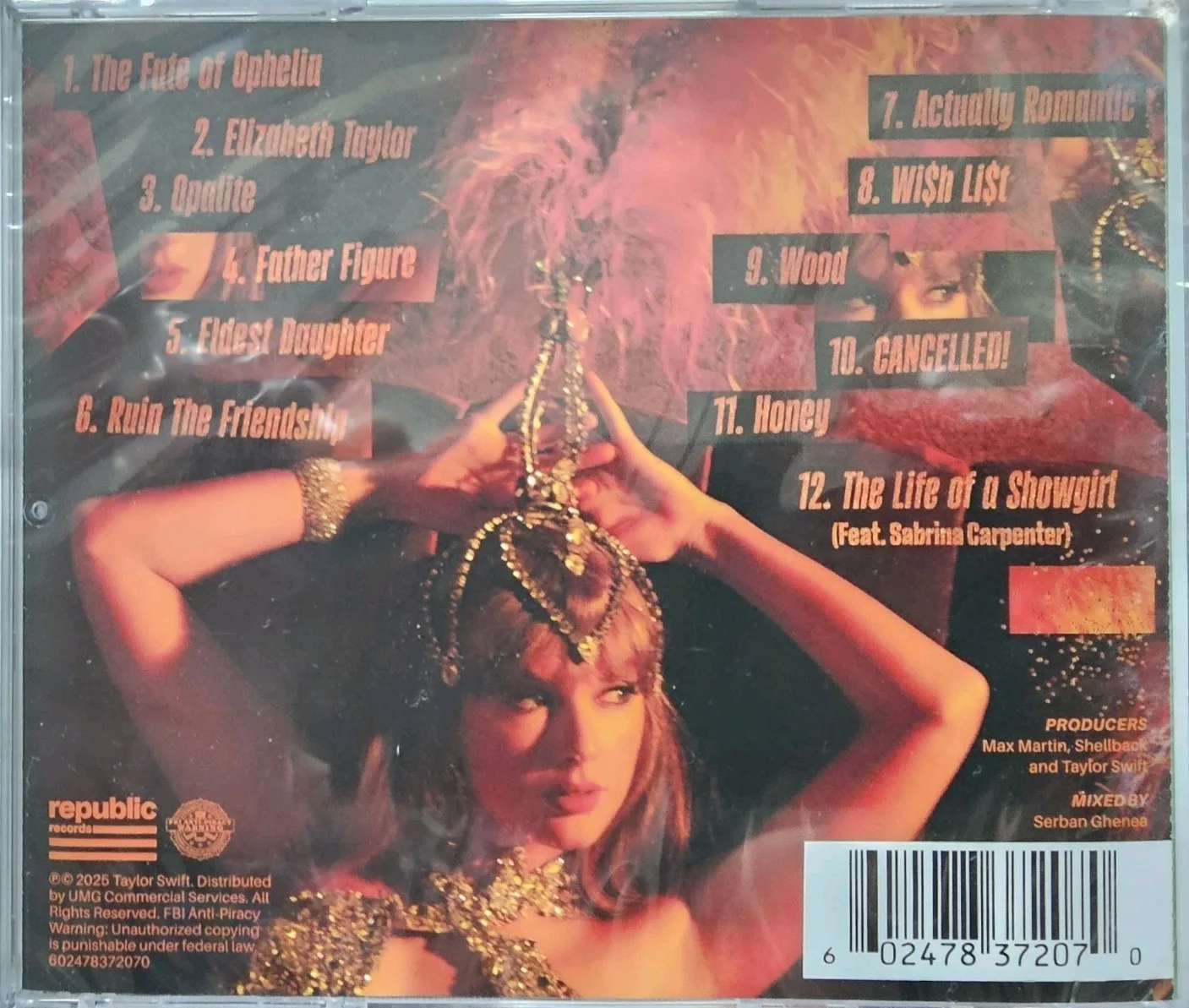 Taylor Swift The Life of a Showgirl CD + Hand Signed Photo !, изображение 3