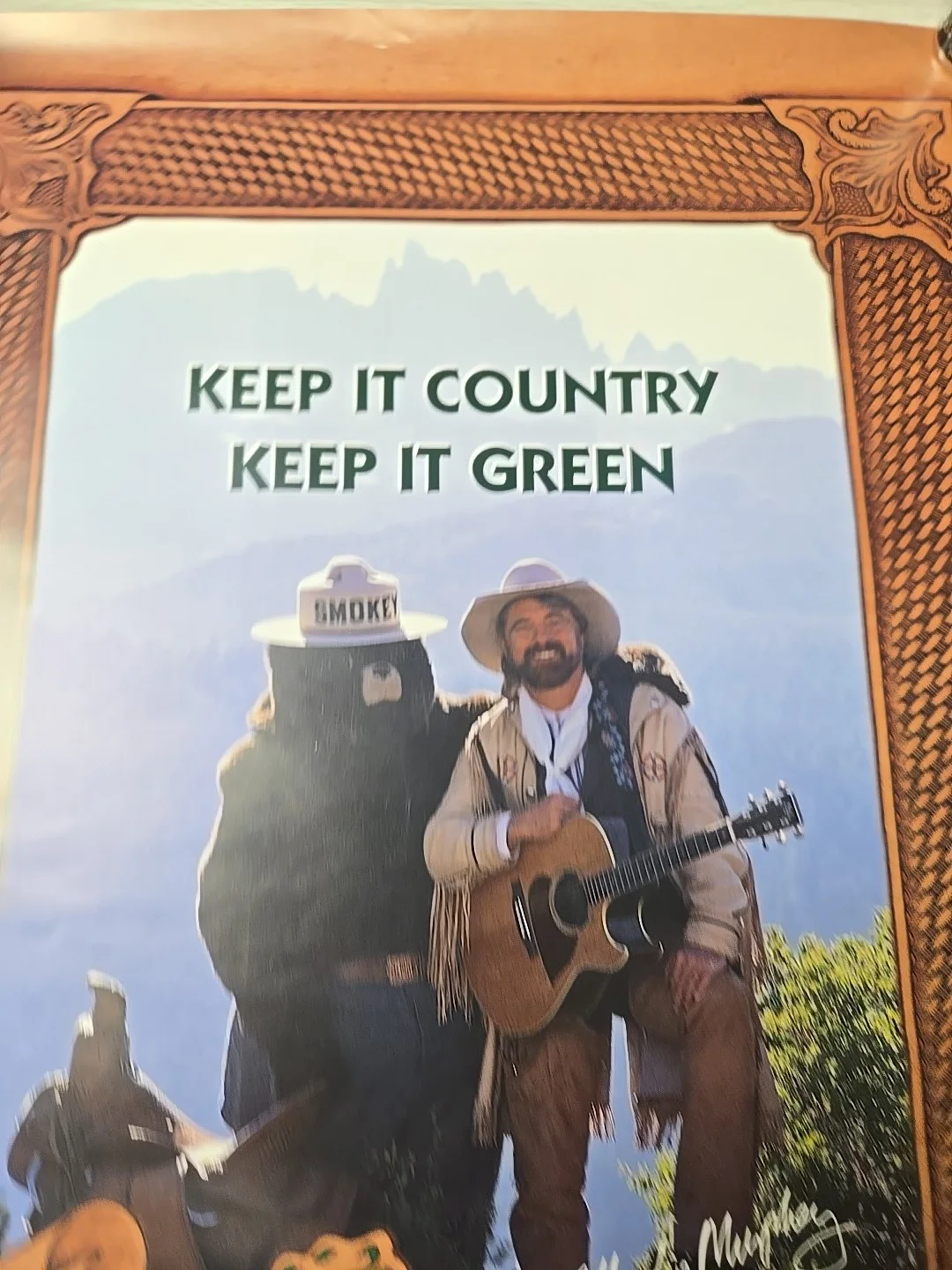 Michael Martin Murphey Poster Smokey The Bear 18x14 Keep It Country Keep Green, изображение 2