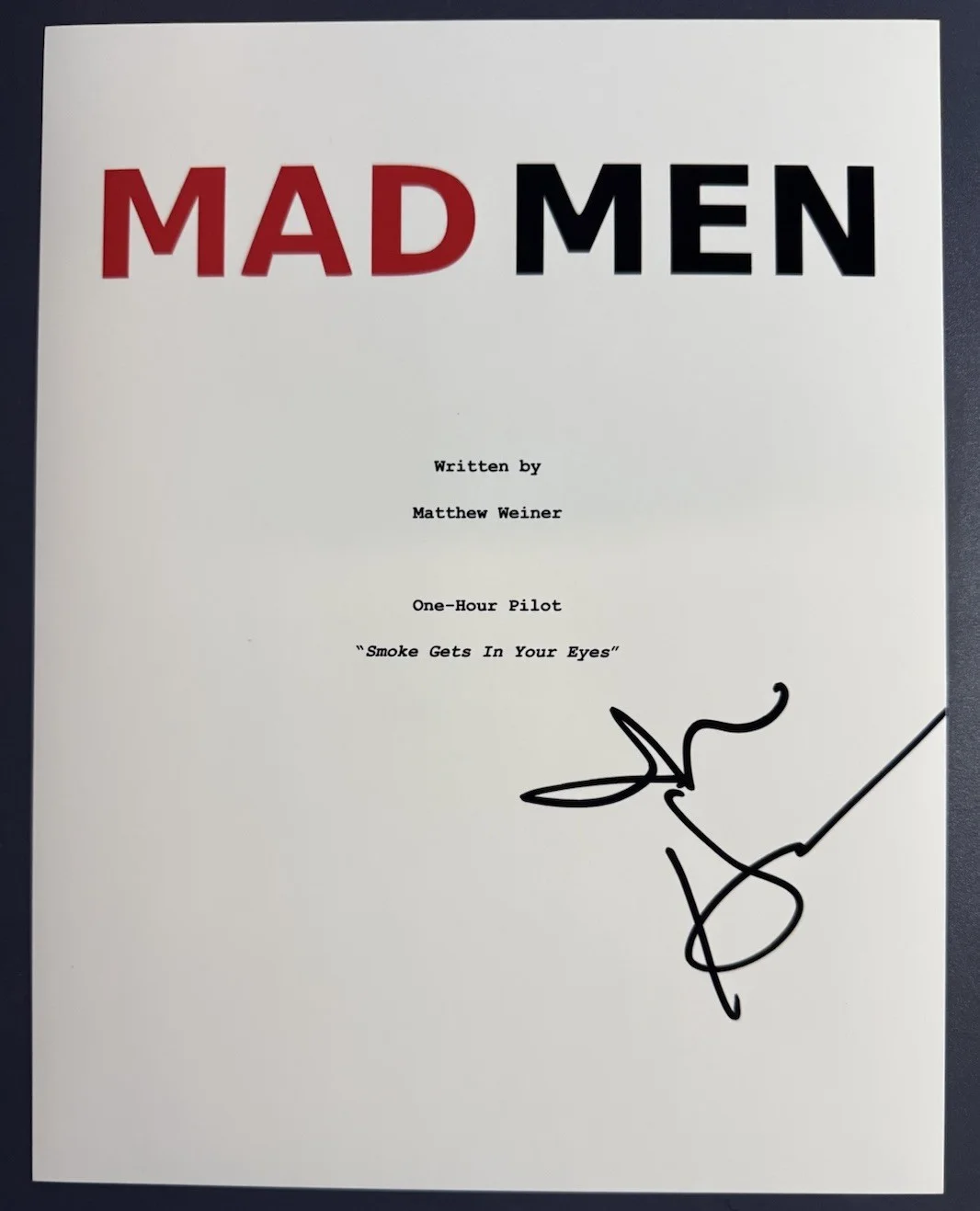 Jon Hamm — JON HAMM SIGNED SCRIPT MAD MEN TV SHOW ACTOR AUTHENTIC AUTOGRAPH COA