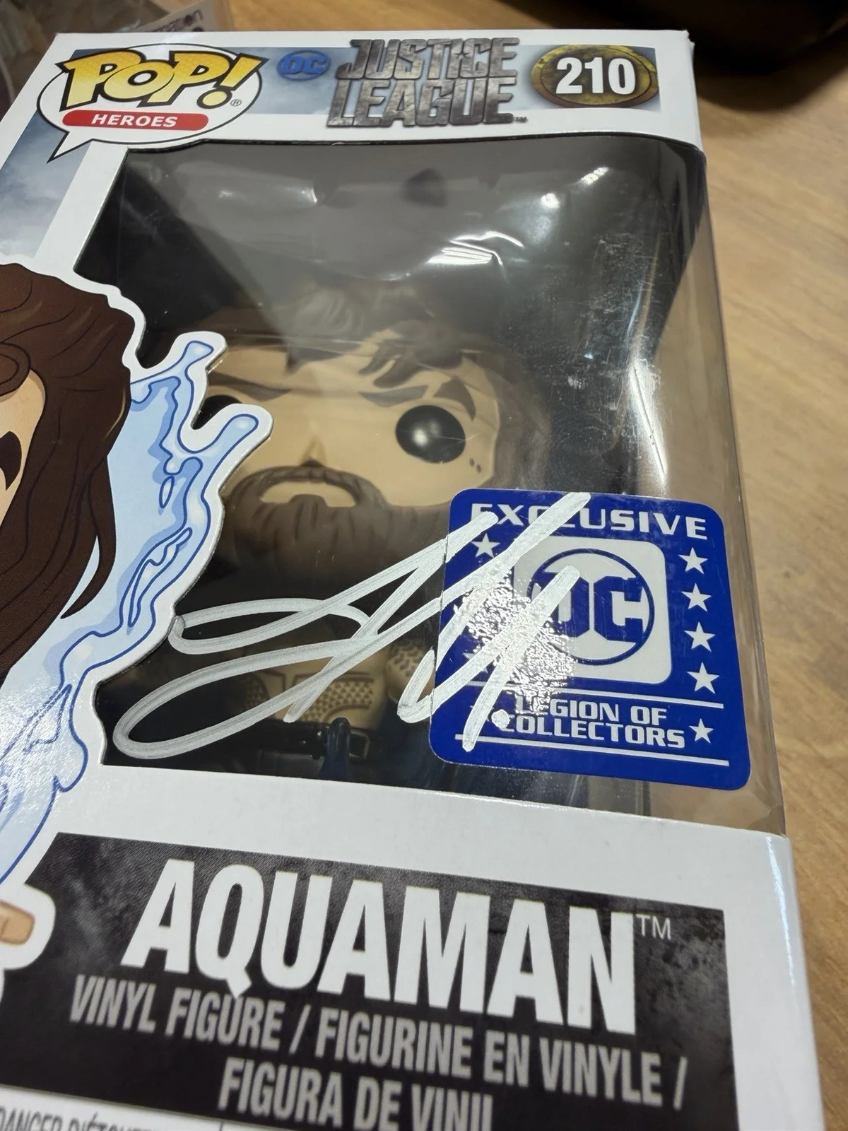 Jason Momoa — Jason Momoa 2x Signed DC Legion Aquaman Funko POP! #210 Event Autograph NO COA, изображение 3