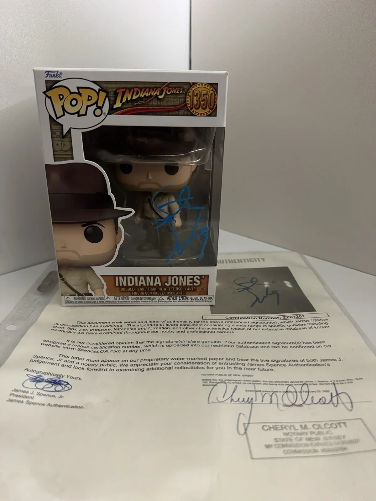 STEVEN SPIELBERG — STEVEN SPIELBERG SIGNED AUTOGRAPH FUNKO POP 1350 INDIANA JONES JSA LOA