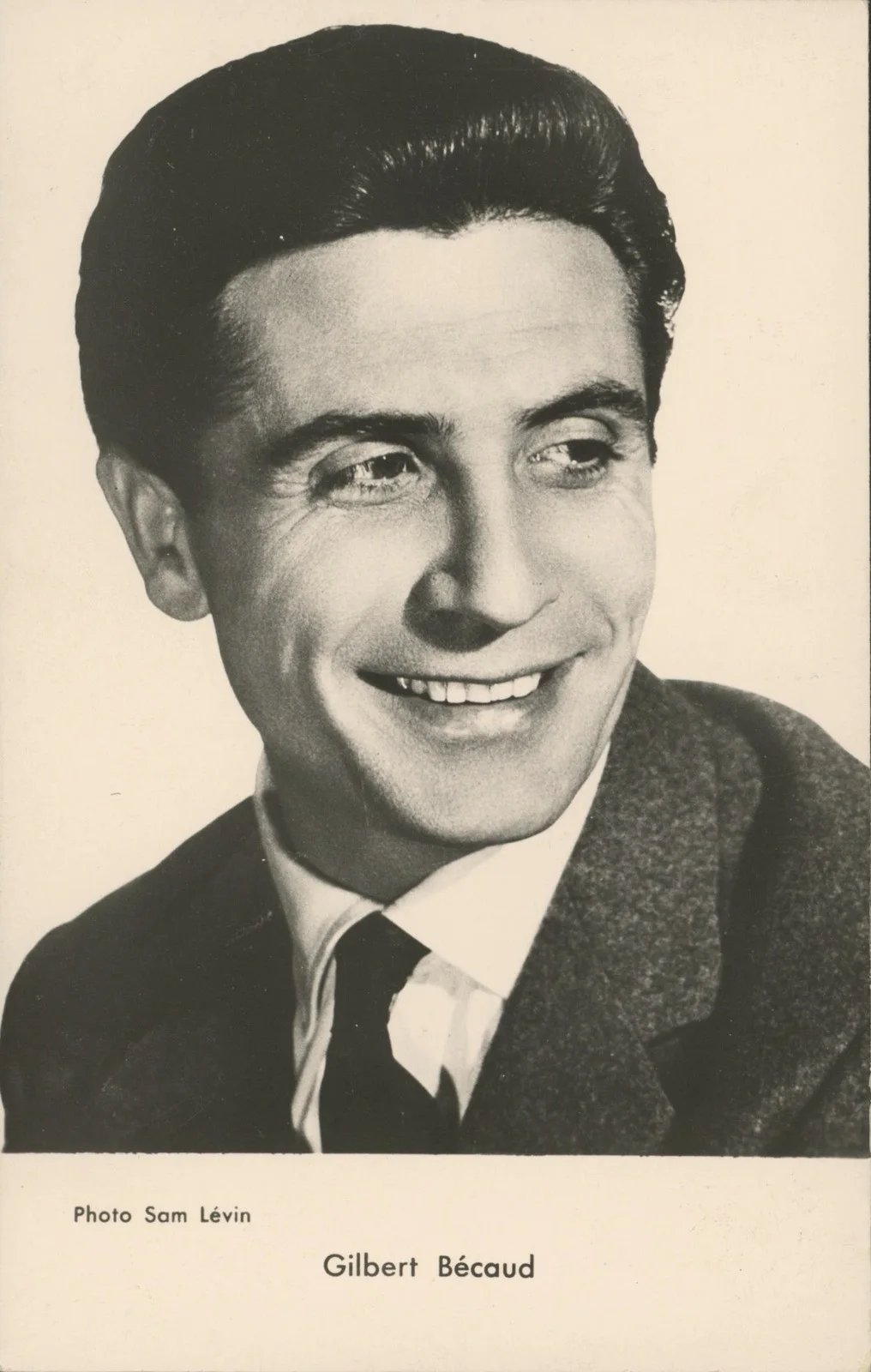 BÉCAUD, Gilbert. (1927–2001): Signed Postcard Photograph, image 2