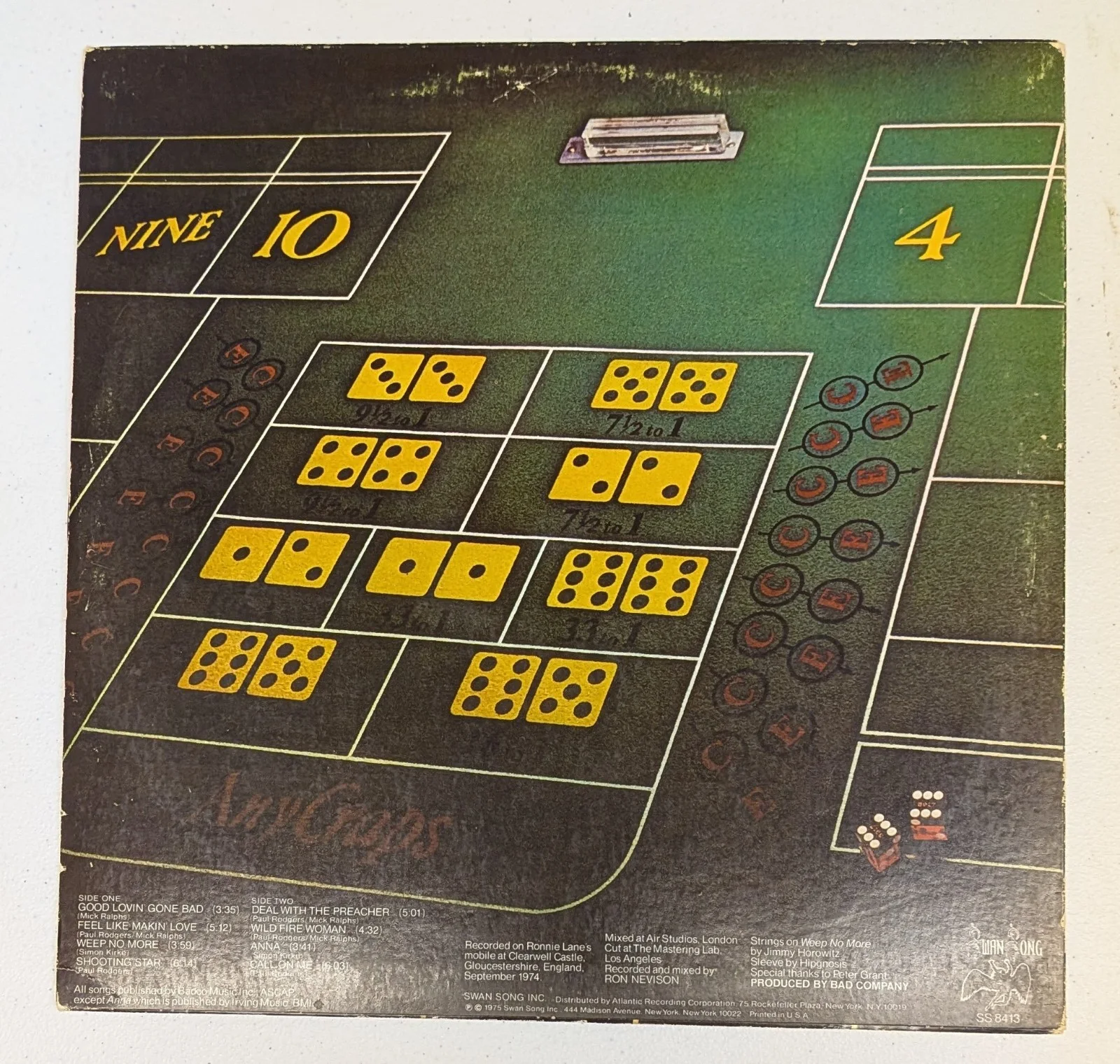 BAD COMPANY HAND SIGNED AUTOGRAPHED STRAIGHT SHOOTER ALBUM, image 2