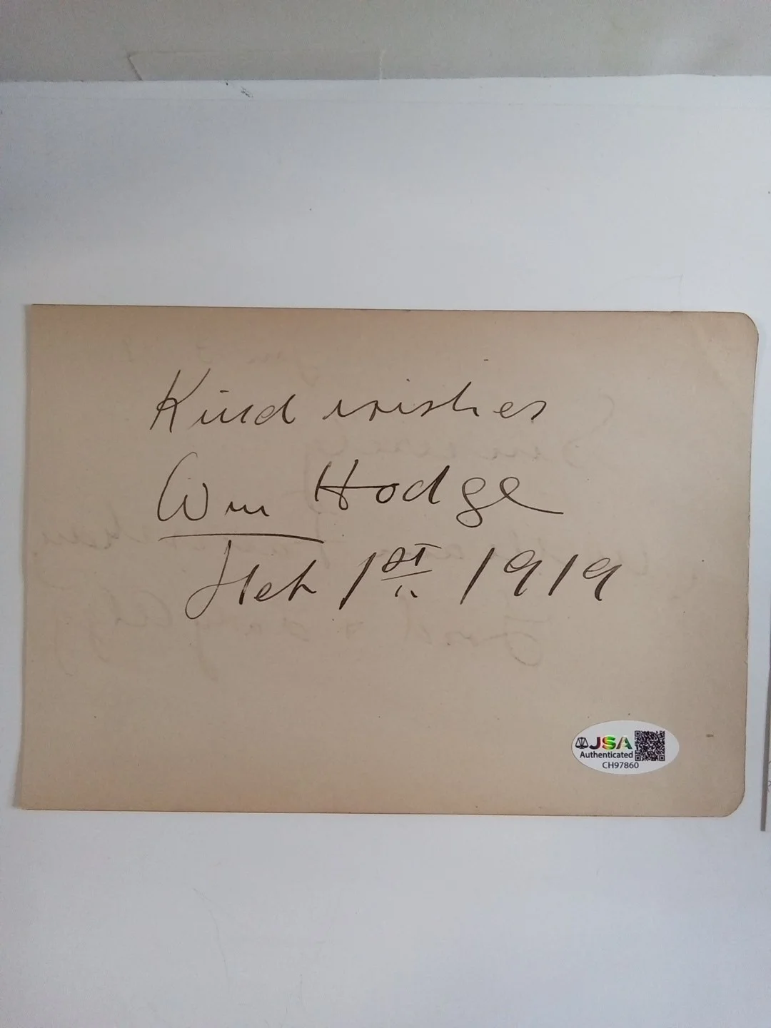 William Hodge Broadway Star The Man From Home Signed Album Page JSA, изображение 2