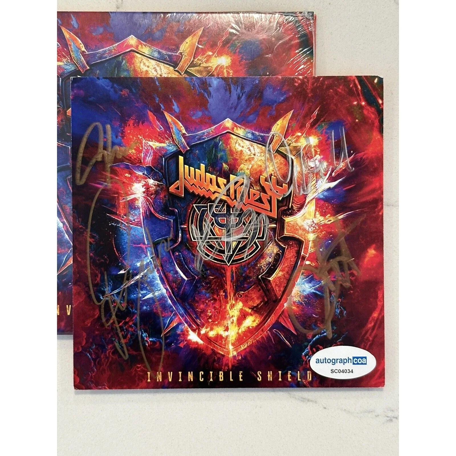 Judas Priest Invincible Shield SIGNED CD Art Card COA ACOA AUTOGRAPHED NEW #4, image 3